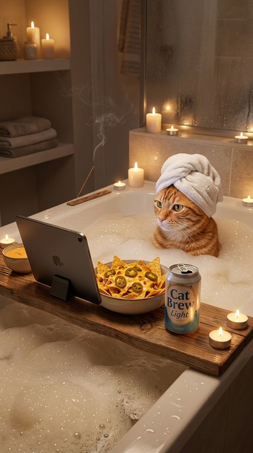 Barny in the bathtub with a laptop.
